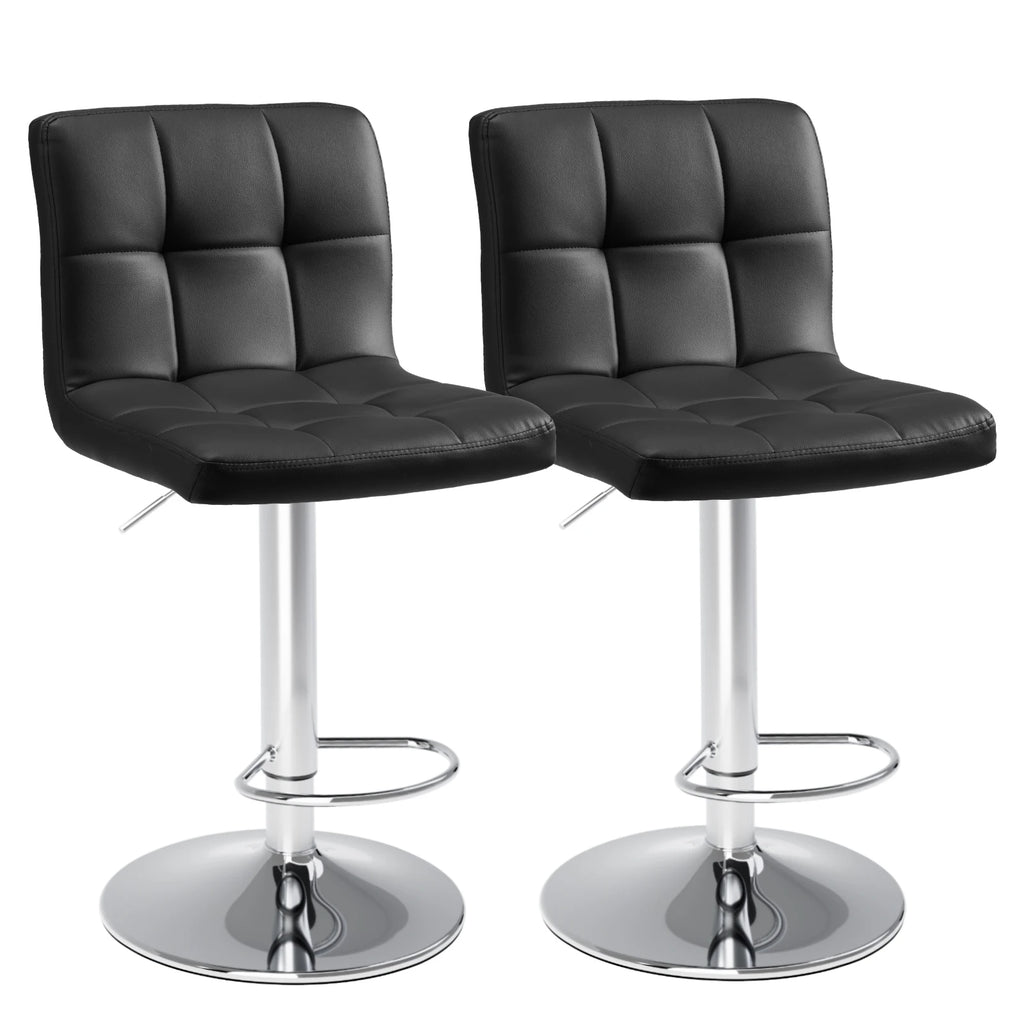 The Classic Bar Stool — Set of 2 PU Leather with Footrest