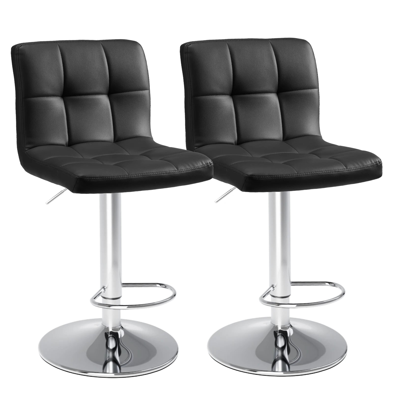 The Classic Bar Stool — Set of 2 PU Leather with Footrest