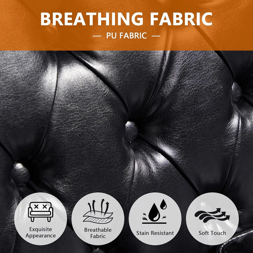 The Chesterfield Sofa — 80" High Back Leather Couch