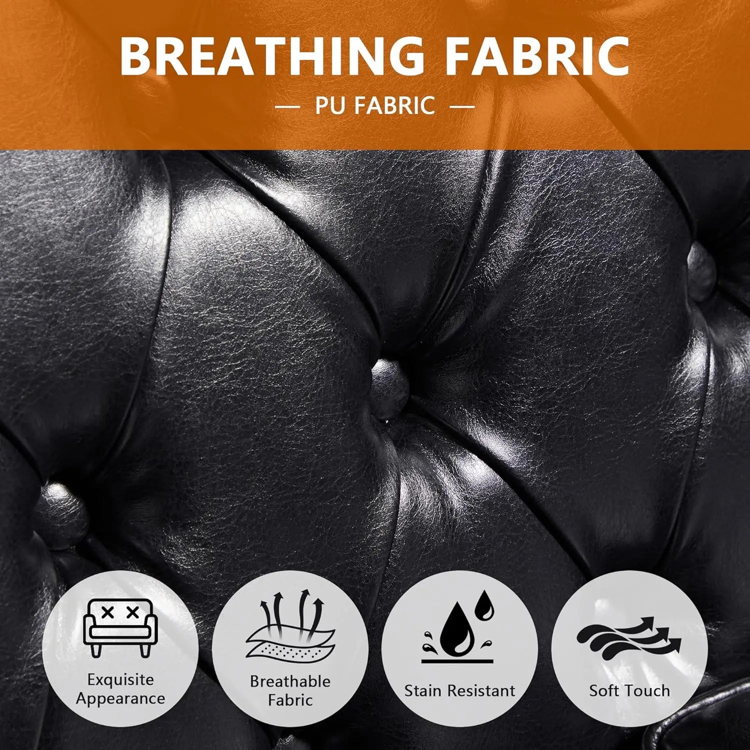 The Chesterfield Sofa — 80" High Back Leather Couch
