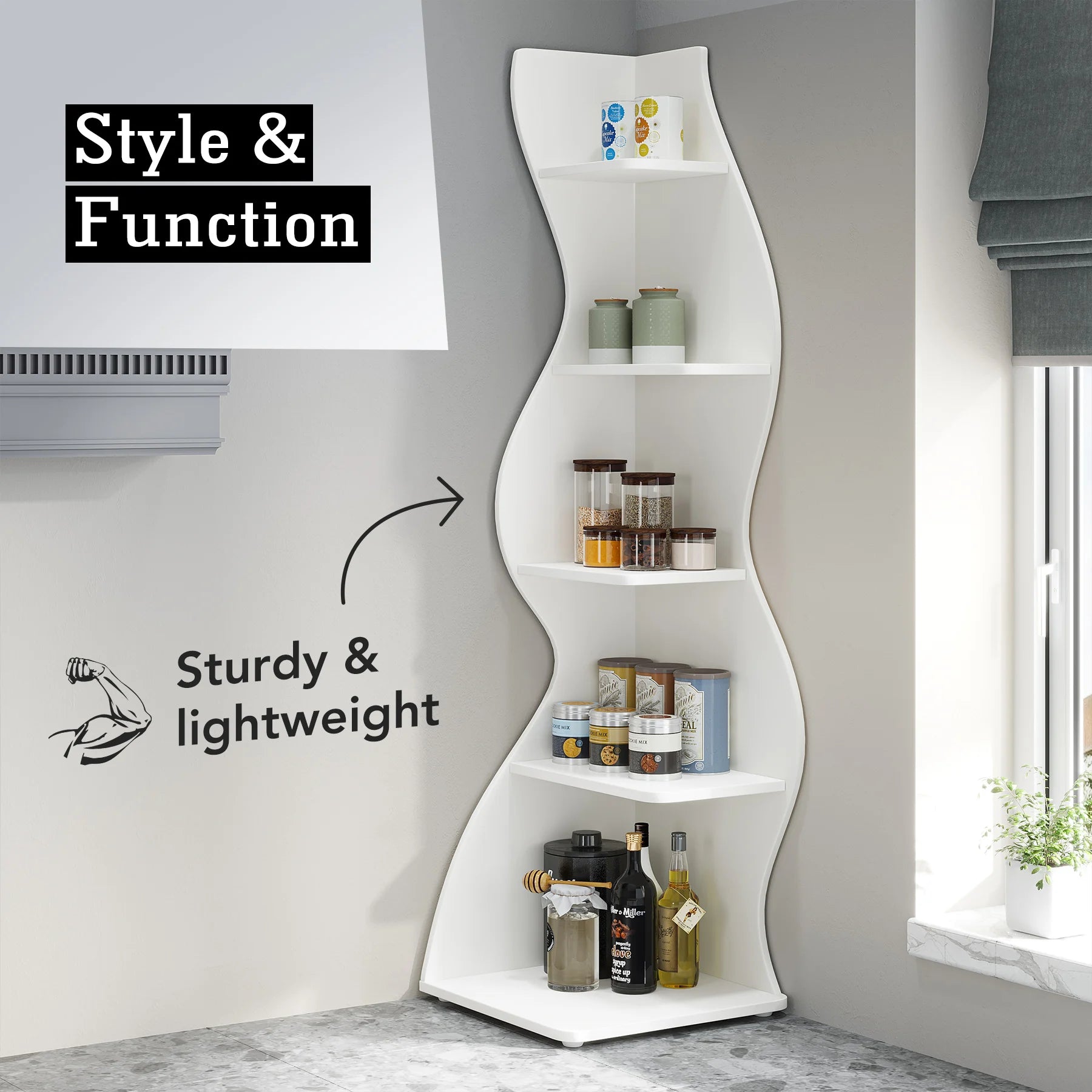 The 5-Tier Corner Bookshelf