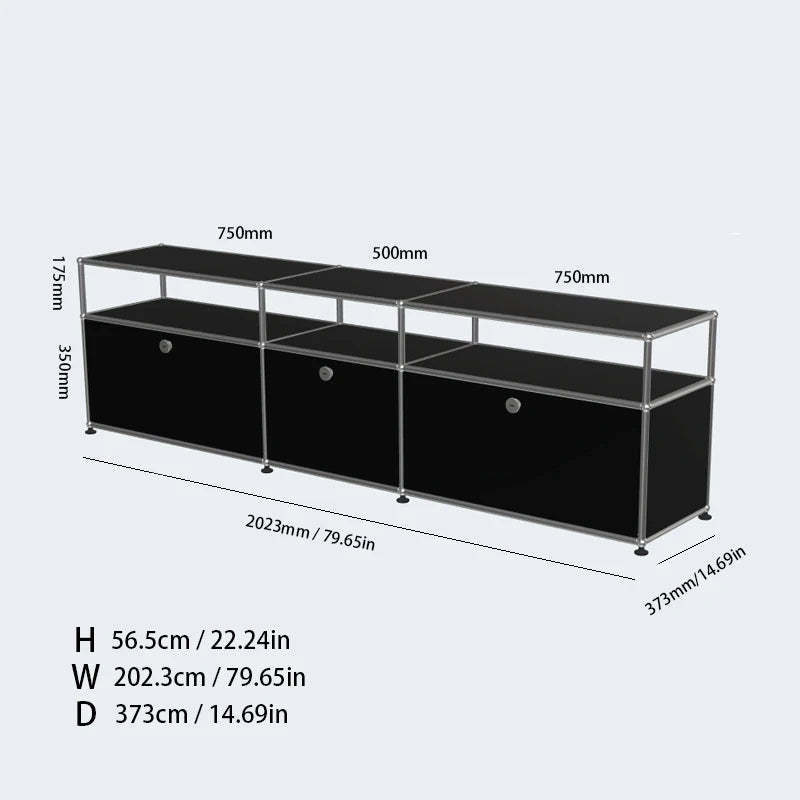The Corner Media Cabinet — Modular Metal Display & Storage