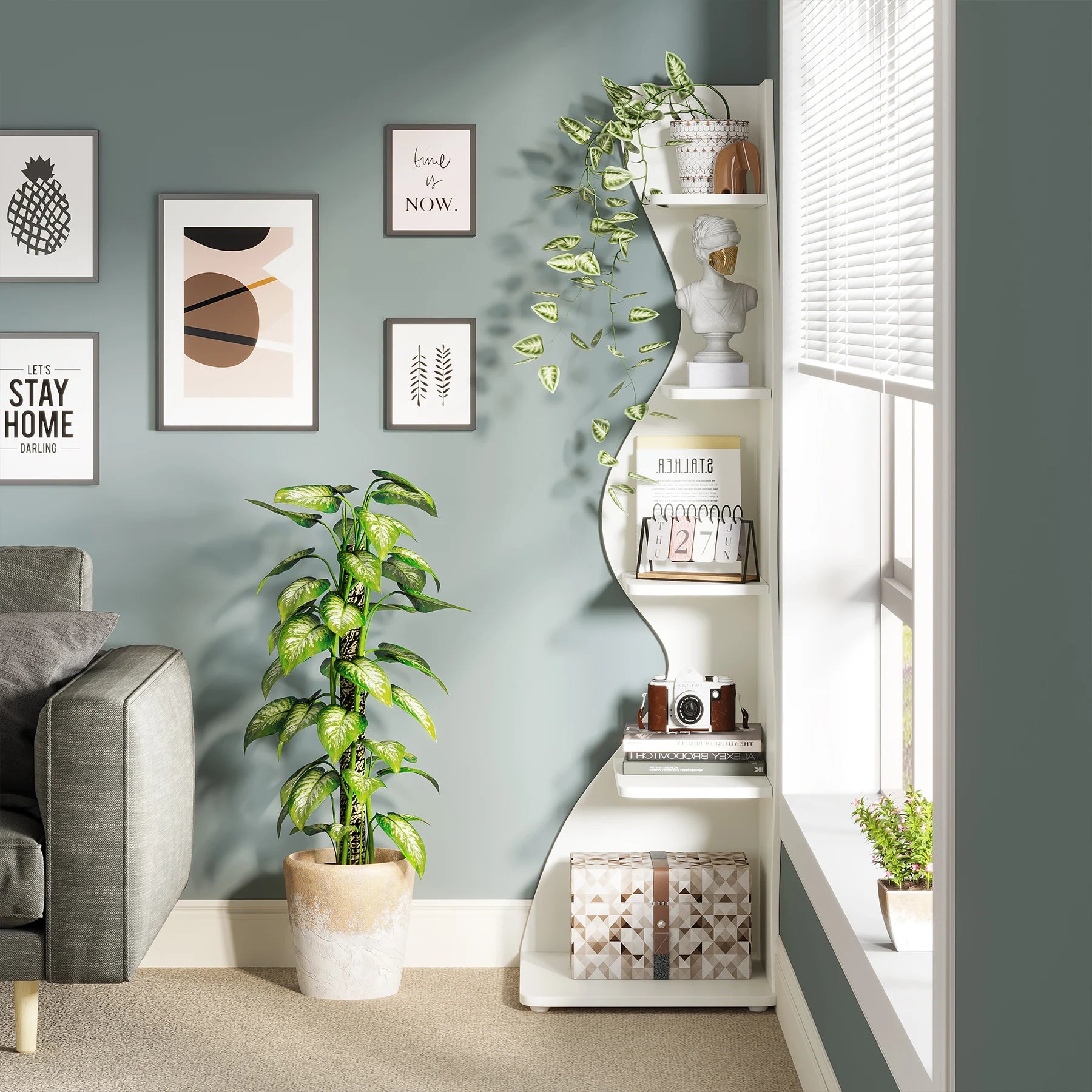 The 5-Tier Corner Bookshelf
