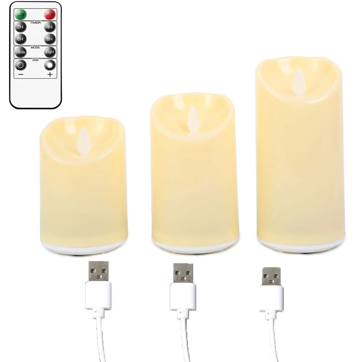 Flameless LED Candle Set — USB Rechargeable