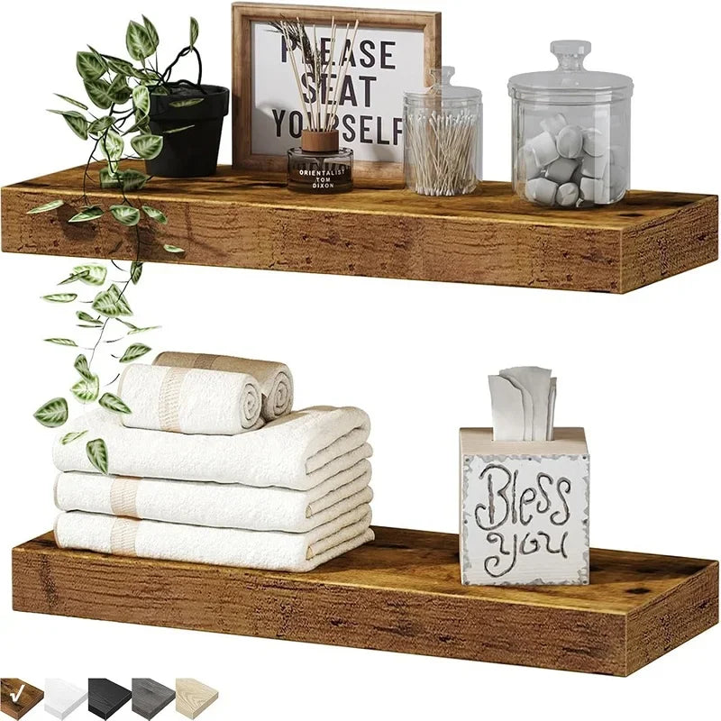 Floating Wall Shelves — Wood Storage Shelf