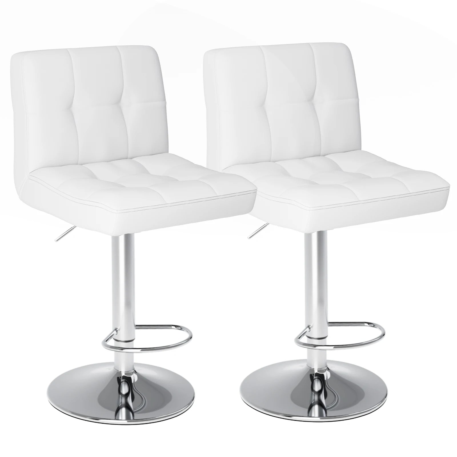 The Classic Bar Stool — Set of 2 PU Leather with Footrest