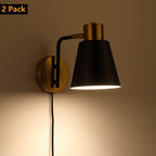 Plug in Wall Sconce Set of 2, Modern Wall Lamp Wall Light Fixture