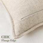 20X20 Linen Pillow Covers Natural Beige Pack of 2 Farmhouse Boho Neutral Accents Striped Textured Square Decorative Throw Pillow Cases for Living Room Couch Bed Home Decor