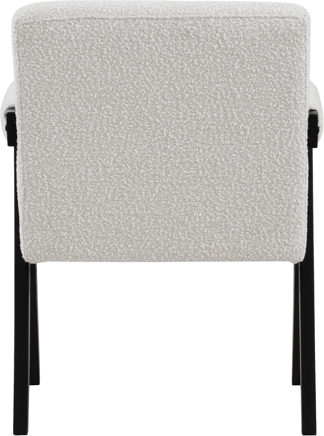 481Cream Woodloch Collection Mid-Century Modern Boucle Fabric Upholstered Accent Chair with Rich Cream Boucle Fabric, Black Finish Solid Wood, 24.5" W X 23.5" D X 32" H, Cream