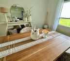 Boho Table Runner for Fall Home Decor 12X60 Rustic with Tassels