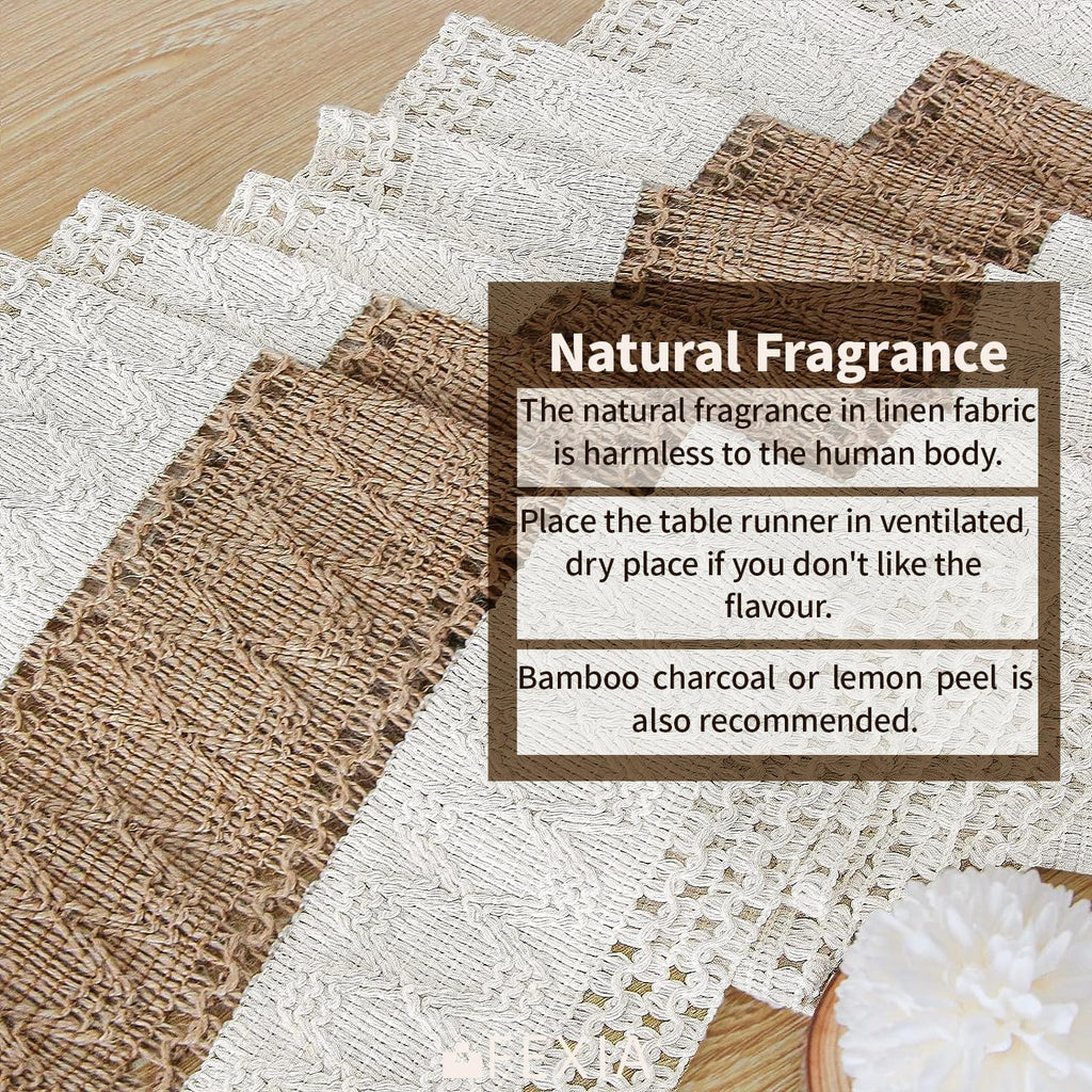 Boho Table Runner for Fall Home Decor 12X60 Rustic with Tassels
