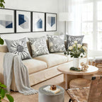 Decorative Boho Farmhouse Throw Pillow Covers 22X22 Inch Set of 4