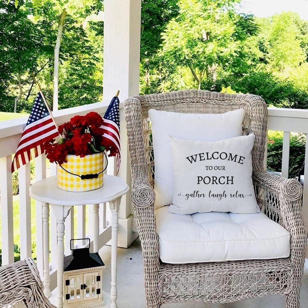Outdoor Throw Pillow Covers 20X20 Inch Set of 2, Cream