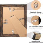6X8 Picture Frame with Mat 4X6 - High Definition Real Glass Wooden Photo Frames for Tabletop Display and Wall Mounting (Brown, Set of 4)