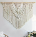 Macrame Wall Hanging Large- Boho Wall Decor- Large Wall Art- Wall Decor Living Room- Macrame Tapestry Boho Decor for Bedroom (Triangle)