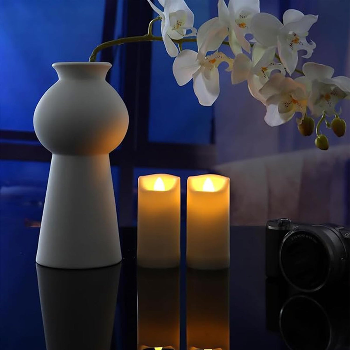 2PCS LED Flameless Candles Battery Operated Outdoor LED Lights Home Decor
