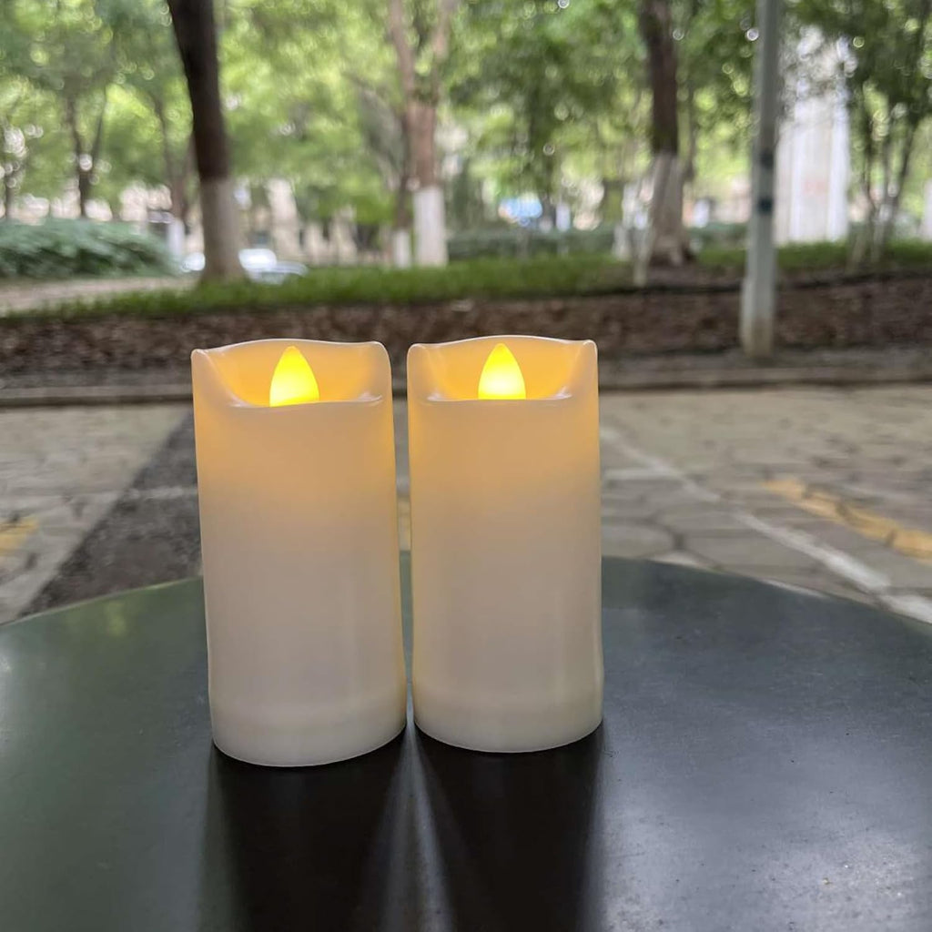 2PCS LED Flameless Candles Battery Operated Outdoor LED Lights Home Decor