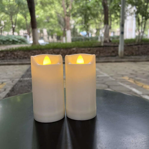 2PCS LED Flameless Candles Battery Operated Outdoor LED Lights Home Decor
